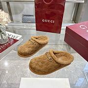 Gucci New Sol Suede Shearling Horsebit Mules - 6