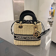 Dior Medium Lady Dior Bag Natural Wicker 20x18cm - 1