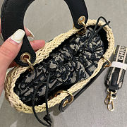 Dior Medium Lady Dior Bag Natural Wicker 20x18cm - 4