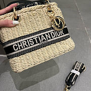 Dior Medium Lady Dior Bag Natural Wicker 20x18cm - 3