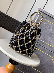 Chanel Velvet Drawstring Bag with Gold Hardware 18x42x3cm - 1