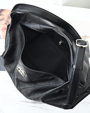 CHANEL Maxi Hobo Bag Shiny Lambskin & Gold Tone Metal Black 17x35x9cm - 2