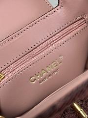 Chanel Printed Denim Quilted Nano Pink Kelly Shopper 19x13x7cm - 2