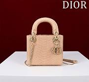 Dior Mini Lady Dior Alligator Pink Bag 17x15x7cm - 1