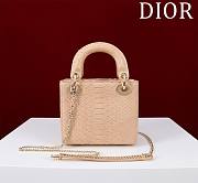 Dior Mini Lady Dior Alligator Pink Bag 17x15x7cm - 5