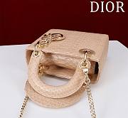 Dior Mini Lady Dior Alligator Pink Bag 17x15x7cm - 4
