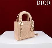 Dior Mini Lady Dior Alligator Pink Bag 17x15x7cm - 2