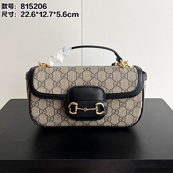  Gucci Horsebit 1955 Small Top Handle Bag 22.6x12.7x5.6cm