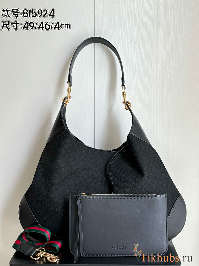 Gucci B Suede Micro GG Black Shoulder Bag 49x46x4cm - 1