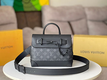 Louis Vuitton Steamer PM Monogram Eclipse Grey Bag 25x19x8cm