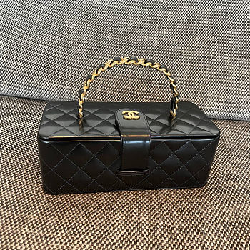 Chanel Rectangular Vanity Box Black Bag 22x10x8.5cm