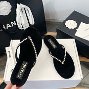 Chanel Pearl-Embellished Thong Sandals - 6