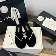 Chanel Pearl-Embellished Thong Sandals - 4