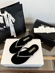 Chanel Pearl-Embellished Thong Sandals - 3