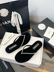 Chanel Pearl-Embellished Thong Sandals - 2