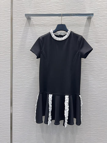 Louis Vuitton Contrast Ruffle Trim Dress