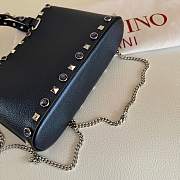 Valentino Garavani Black Rockstud Mini Shopping Bag 23x15.5x6cm - 6