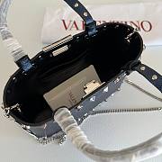 Valentino Garavani Black Rockstud Mini Shopping Bag 23x15.5x6cm - 5