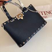 Valentino Garavani Black Rockstud Mini Shopping Bag 23x15.5x6cm - 3