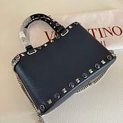 Valentino Garavani Black Rockstud Mini Shopping Bag 23x15.5x6cm - 2