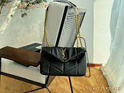 Saint Laurent Toy Puffer in lambskin in Black 25x15x10cm - 5
