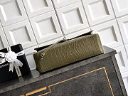 Chanel Maxi Flap Bag in Crocodile-Embossed Calfskin & Silver-Tone Metal Olive Green 39×28×11cm - 5