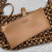 YSL Saint Laurent LE 5 À 7 in wood beads Brown 21-28×15×6cm - 5