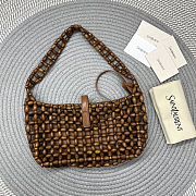 YSL Saint Laurent LE 5 À 7 in wood beads Brown 21-28×15×6cm - 3