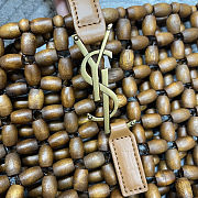 YSL Saint Laurent LE 5 À 7 in wood beads Brown 21-28×15×6cm - 2