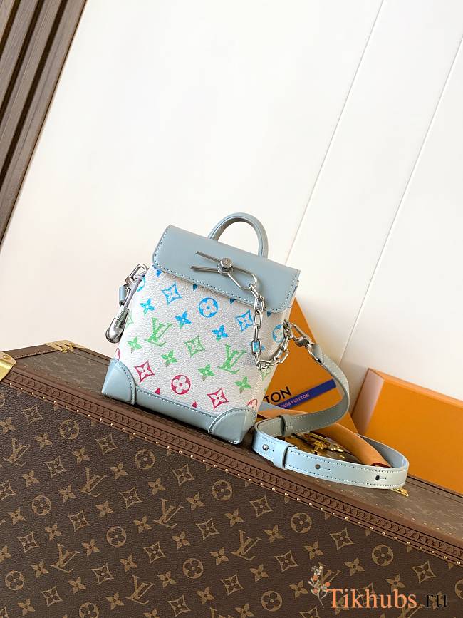  Louis Vuitton Nano Steamer Monogram Iridescent Gradient Grey 15x18x7cm - 1