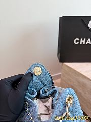 Chanel 25 Mini Washed Denim Handbag 25x22x15cm - 6