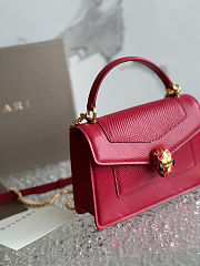 Bvlgari Serpenti Forever Mini Top Handle Red Bag 19X11X6cm - 5