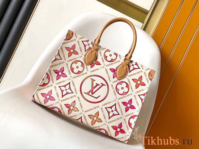 Louis Vuitton Monogram Tiles By The Pool OnTheGo MM (Red/Coral) 35.0 x 27.0 x 14.0CM - 1