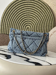 Chanel Washed Denim Quilted Maxi Flap Bag 27x47x10cm - 2