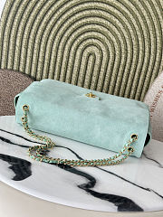 Chanel 26S Classic Flap Maxi Suede Large Glacier Blue Bag 39×26×11cm - 6