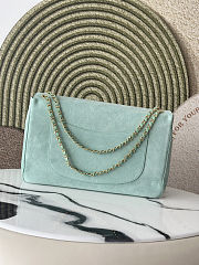 Chanel 26S Classic Flap Maxi Suede Large Glacier Blue Bag 39×26×11cm - 3