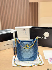 Chanel Washed Denim Quilted Small Hobo 24×20×6cm - 1
