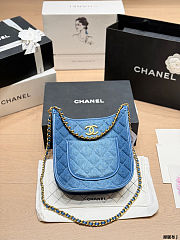 Chanel Washed Denim Quilted Small Hobo 24×20×6cm - 5