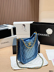 Chanel Washed Denim Quilted Small Hobo 24×20×6cm - 3