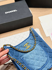 Chanel Washed Denim Quilted Small Hobo 24×20×6cm - 2