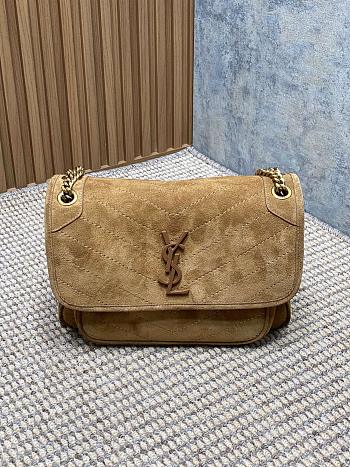 Saint Laurent Niki Medium Shoulder Bag in Suede 28x20x8cm
