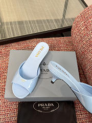 Prada Patent Leather Blue Mules - 6