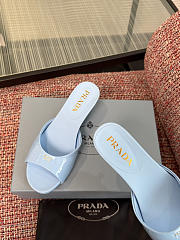 Prada Patent Leather Blue Mules - 5