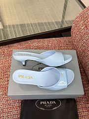 Prada Patent Leather Blue Mules - 3