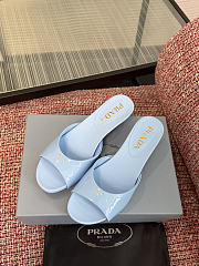 Prada Patent Leather Blue Mules - 2