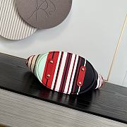 Chanel Striped Canvas Shopping Tote with Quilted Flap Bag 26x54x18cm - 5