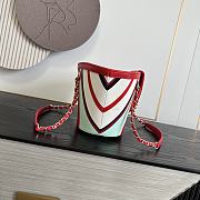 Chanel Striped Canvas Shopping Tote with Quilted Flap Bag 26x54x18cm - 4