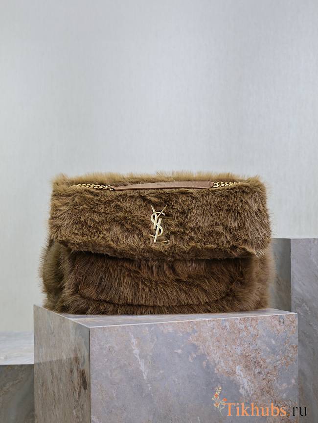 Saint Laurent Large Niki Shoulder Bag in Faux Fur 47×34×16cm - 1