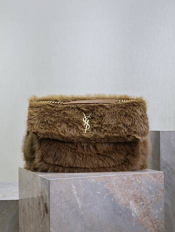 Saint Laurent Large Niki Shoulder Bag in Faux Fur 47×34×16cm