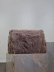Saint Laurent Large Niki Shoulder Taro Bag in Faux Fur 47×34×16cm - 5